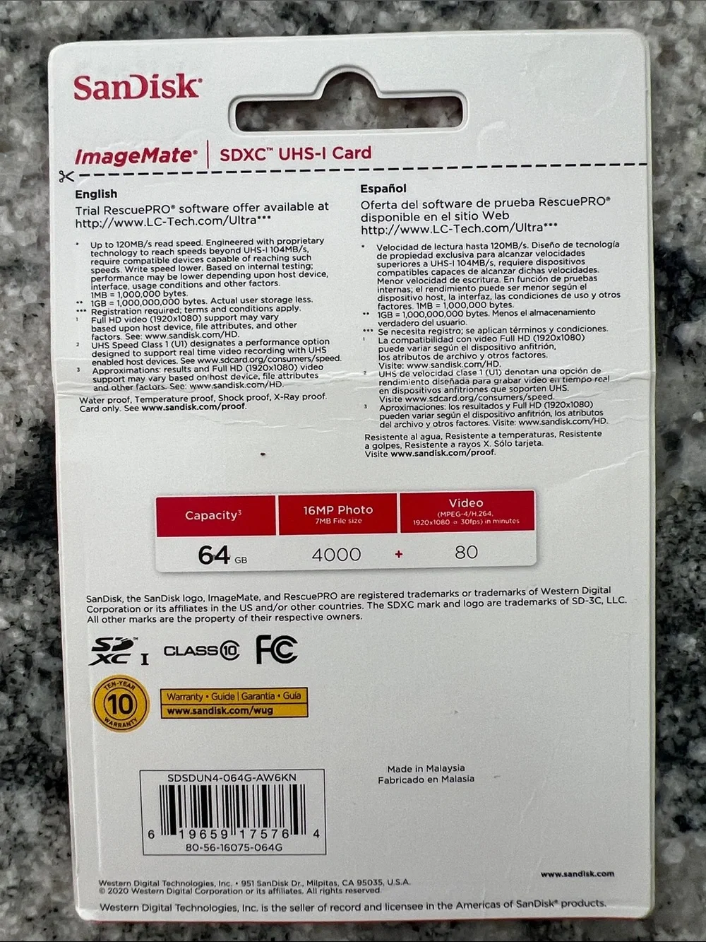 SanDisk 64GB ImageMate SDXC UHS-I memory